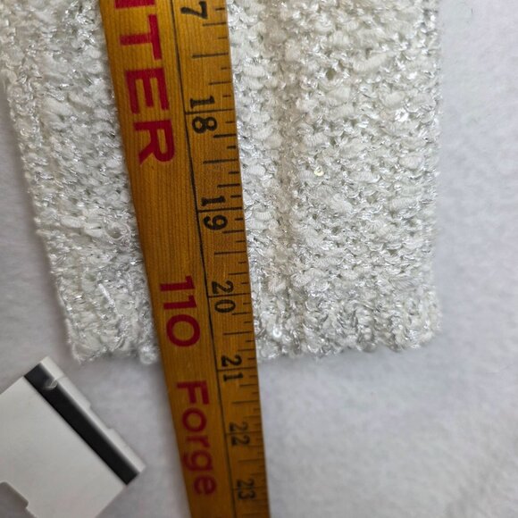 FDJ French Dressing Sequined Tunic Large White Sparkle NYE Dainty Fairy y2k New - Picture 12 of 13